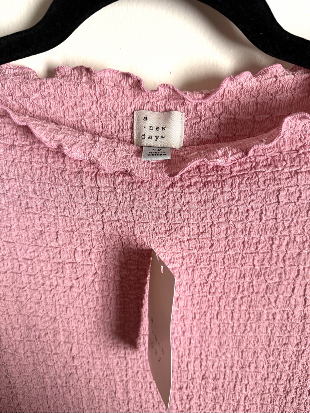 Pink💗 Textured Ruffle-Neck Tunic Top - Picture 3 of 7